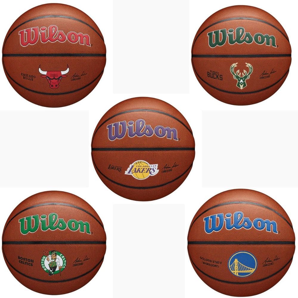 Bola de Basquete NBA Team Alliance MVP Tamanho 7 Resistente Pure Feel Cover Logotipo Times Wilson