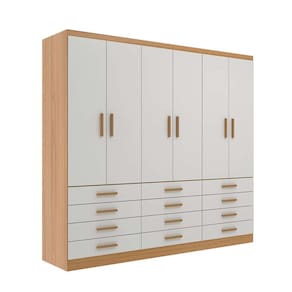 guarda-roupa casal new monaco 6 pt 12 gv branco e cinamomo