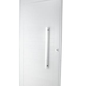 Porta Lambri Pivotante de Aluminio 227x115cm com Puxador Reto Branco
