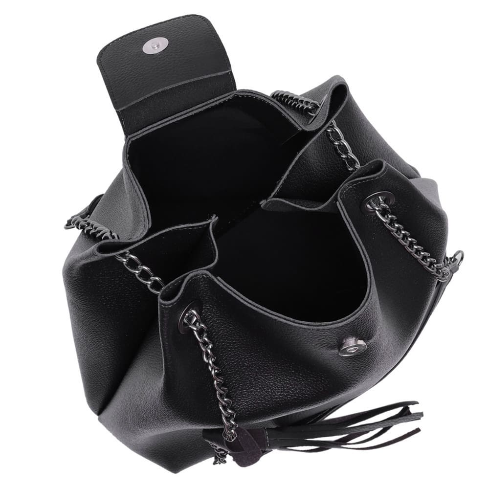 Bolsa Feminina Preto Elegante Alça de Corrente Grande Santucci