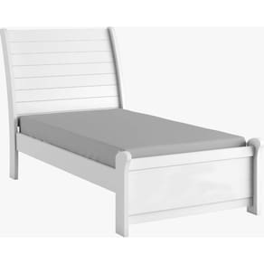 Cama Solteiro estrutura em MDF design moderno - Siena-Branco - Bianchi Móveis
