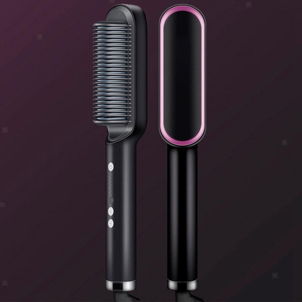Escova 3 Em 1 Secadora Alisa Cabelo Cerâmica 110/220V Bivolt
