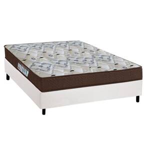 Cama Box Viúva: Colchão Espuma Ortobom D45/EP Anatômico Fort Tech ISO 150 + Base CRC Courano White(128x188)