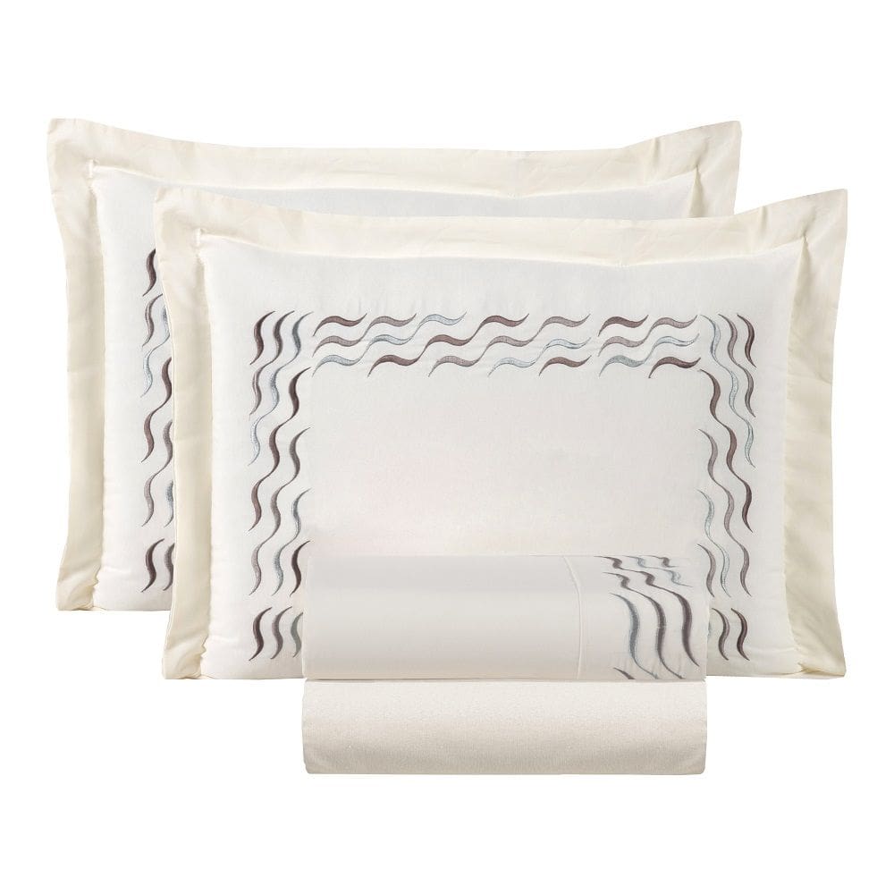 Jogo Lençol Algodão Sofy King Bordado 4 pçs Palha