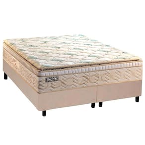 Cama Box Queen: Colchão Molas Ensacadas Paropas MasterPocket Eco Bamboo + Base CRC Courano Clean(158x198)