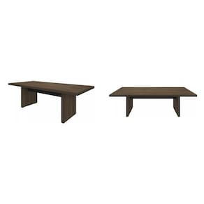 Conjunto Para Escritório 2 Mesas De Reunião Em Tamburato 50mm Charuto/Preto