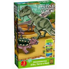 Puzzle Progressivo Dinossauros Céu, Terra e Mar Grow