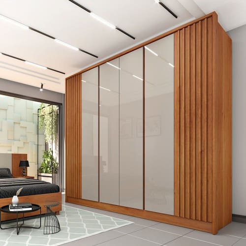 imagem-Guarda Roupa Casal Ripado 6 Portas 6 Gavetas - Barcelona-Cinamomo/Off White - Tcil Móveis - Marrom