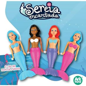 Boneca Sereia Encantada Mexe Barbatana - Nada De Costas Movimenta Barbatana - Boneca Sereia Encantada - Panami