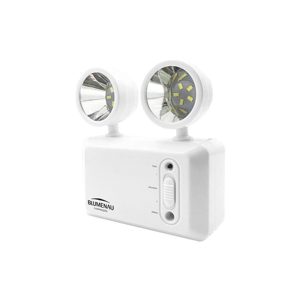 Luminária De Emergência Led Blumenau 2 Faróis 3W Bivolt
