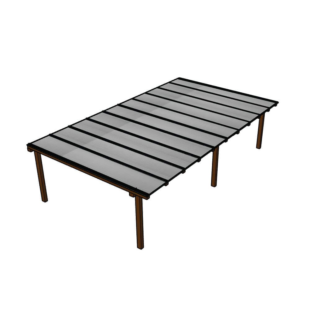 Kit Policarbonato Cinza Refleivo 6mm 8,00m x 6,00m - Perfis Naturais