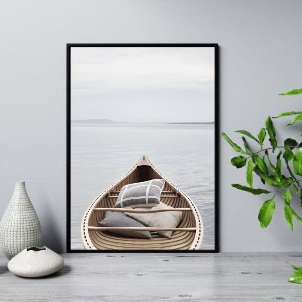 Quadro Praia Canoa Relax 33X24Cm