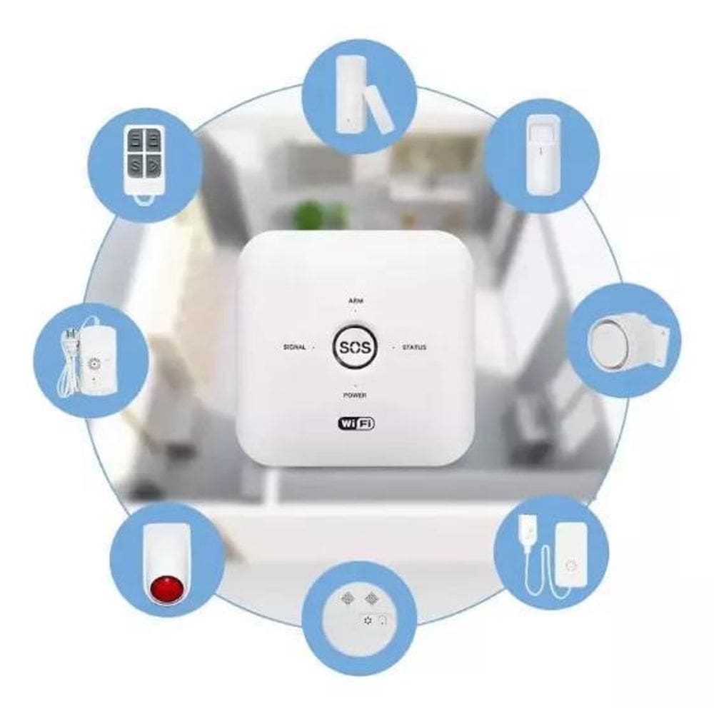 Kit Alarme Inteligente Residencial/Comercial Wifi