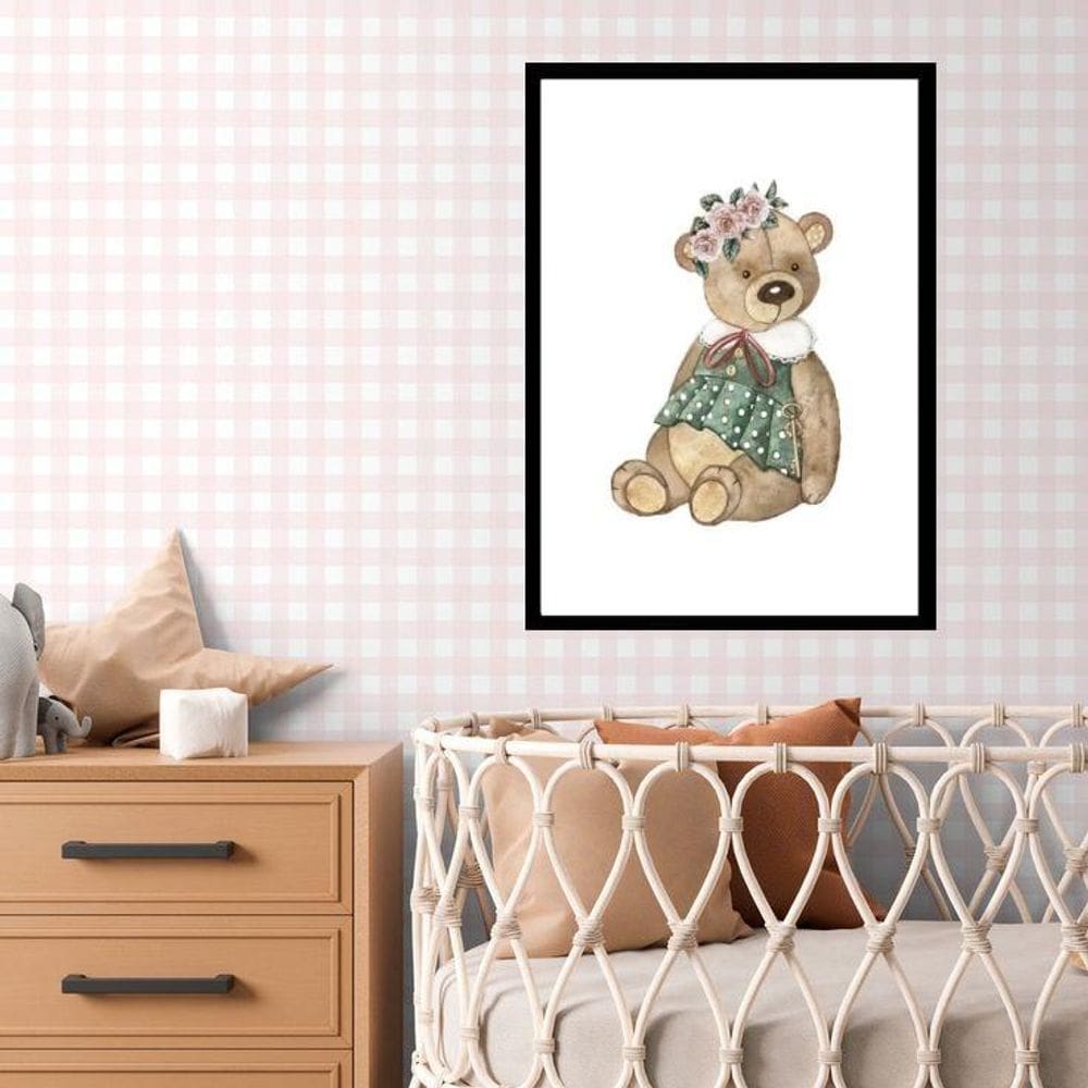 Quadro Quarto De Bebê Ursinha - 60X48Cm