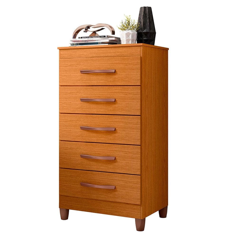 Cômoda Esmeralda Compacta 5 Gavetas Albatroz Moveis