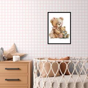 Quadro Para Quarto De Bebê Ursinha 33X24Cm - Com Vidro