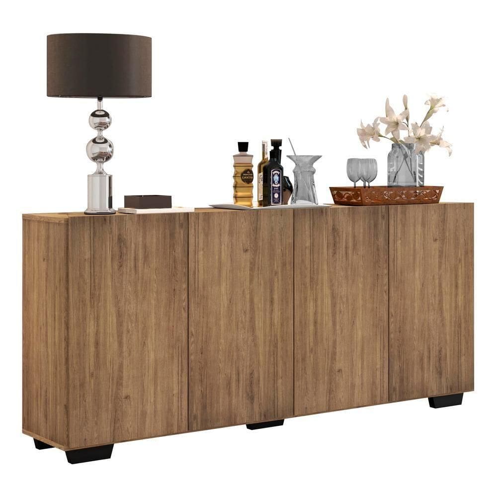 Aparador Buffet 4 Portas Veneza Multimóveis Rustic/preto