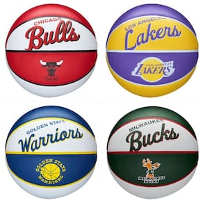 Bola de Basquete Mini Retro Esportiva Times NBA Tamanho 3 Resistente Colecionador Infantil Wilson