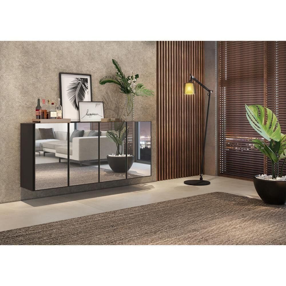 Aparador Buffet 4 Portas Multimóveis V3559 Branco/Natural