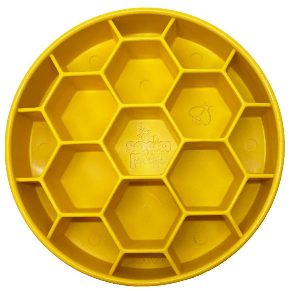 Comedouro Lento Honeycomb eBowl SodaPup Para Cachorro - Amarelo