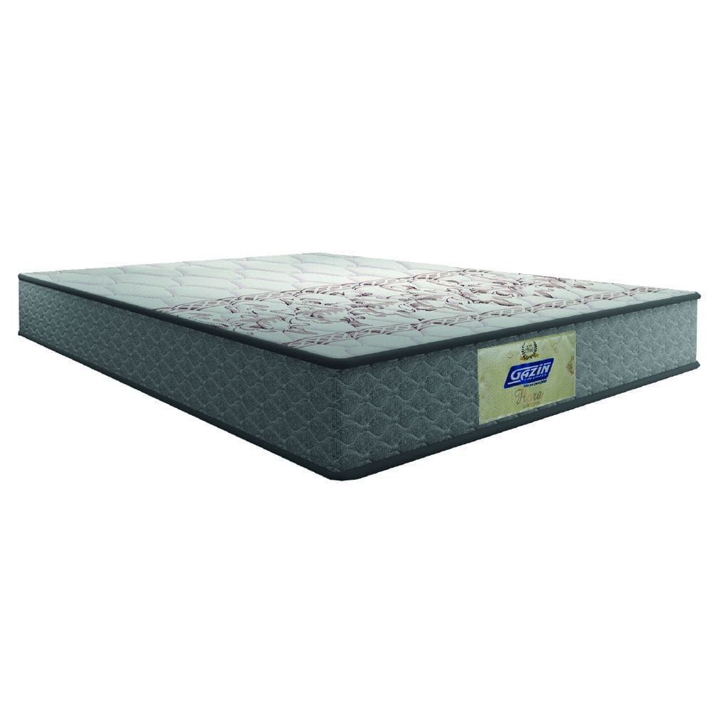 Colchão Casal Molas Gazin Flora Cinza/Branco 138x188x22cm - Suporta Até 110 Kg Por Pessoa