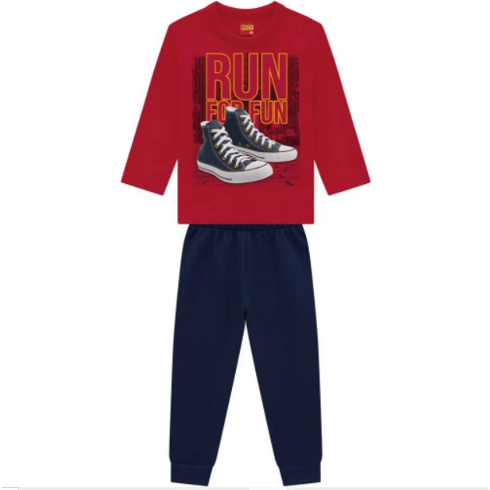 Conjunto Moletom Kyly Run For Fun Vermelho/marinho Cód: 122