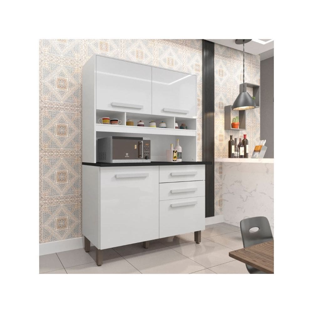 Kit de Cozinha Sofia 4 Portas 2 Gavetas - Branco