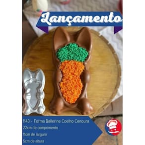 Forma Ballerine Coelho Cenoura 22cmx11cmx5cm