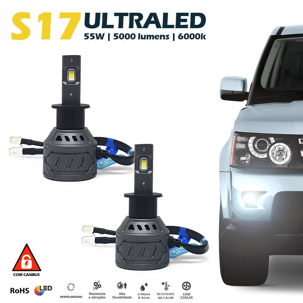 Par Lâmpadas H3 Farol Milha Corsa Classic Ultra Led 10000 Lumens Canbus Canceller Não Acusa 2002 2003 2004 2005 2006