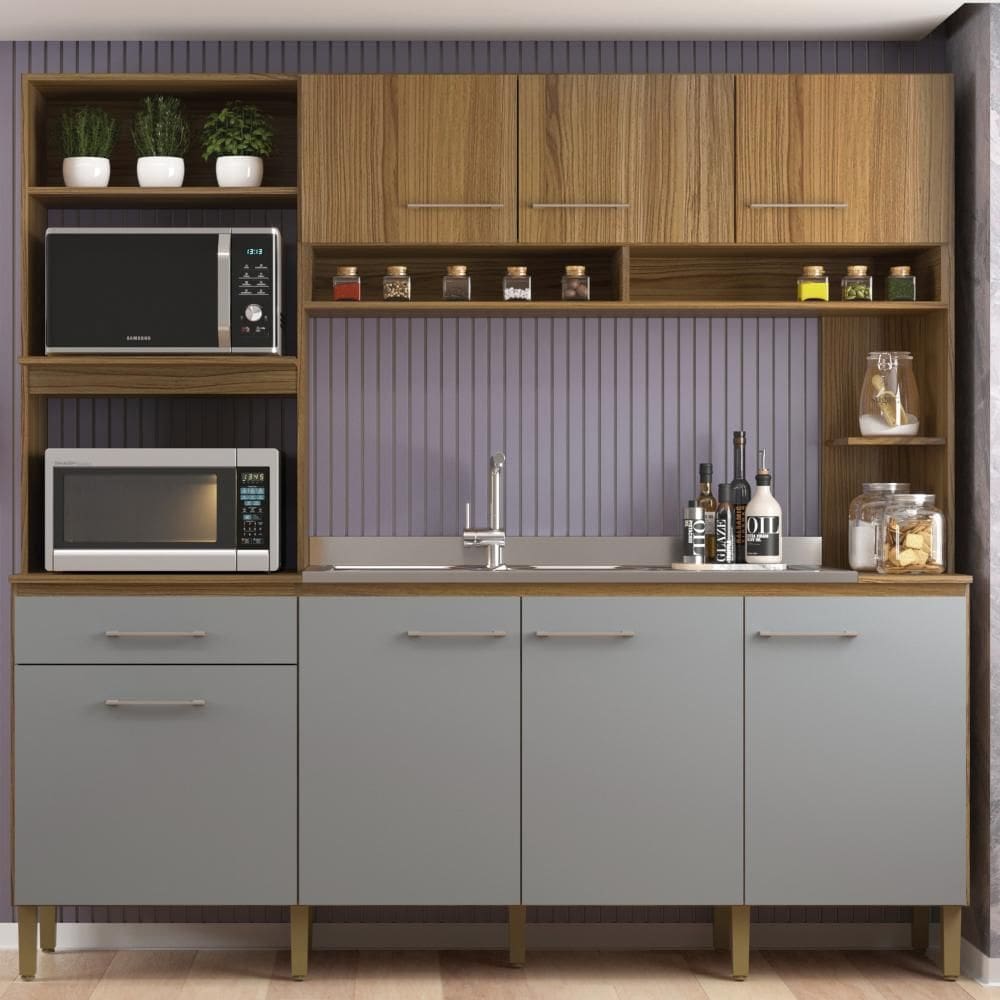 Cozinha 7 Portas E 1 Gaveta Co1516 Ipe Cristalo Decibal