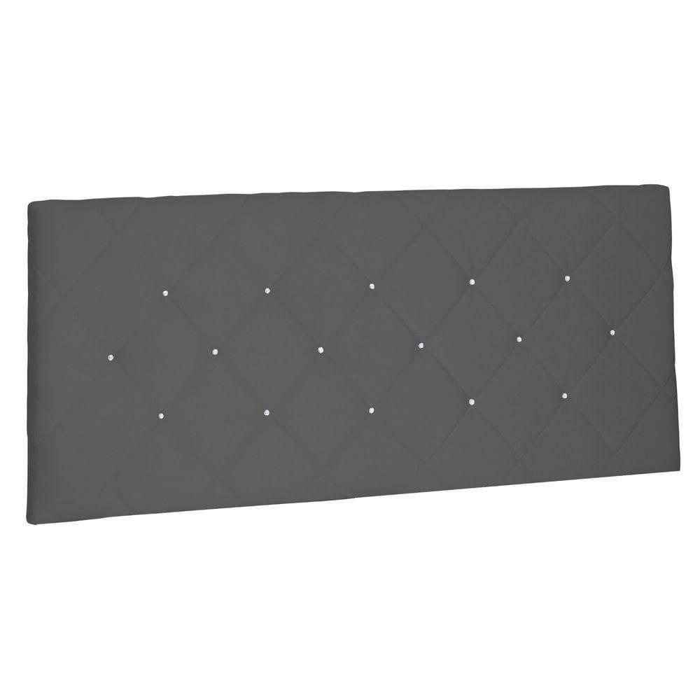 Cabeceira Painel Estofada Box Casal Queen Tânia 160cm Cinza