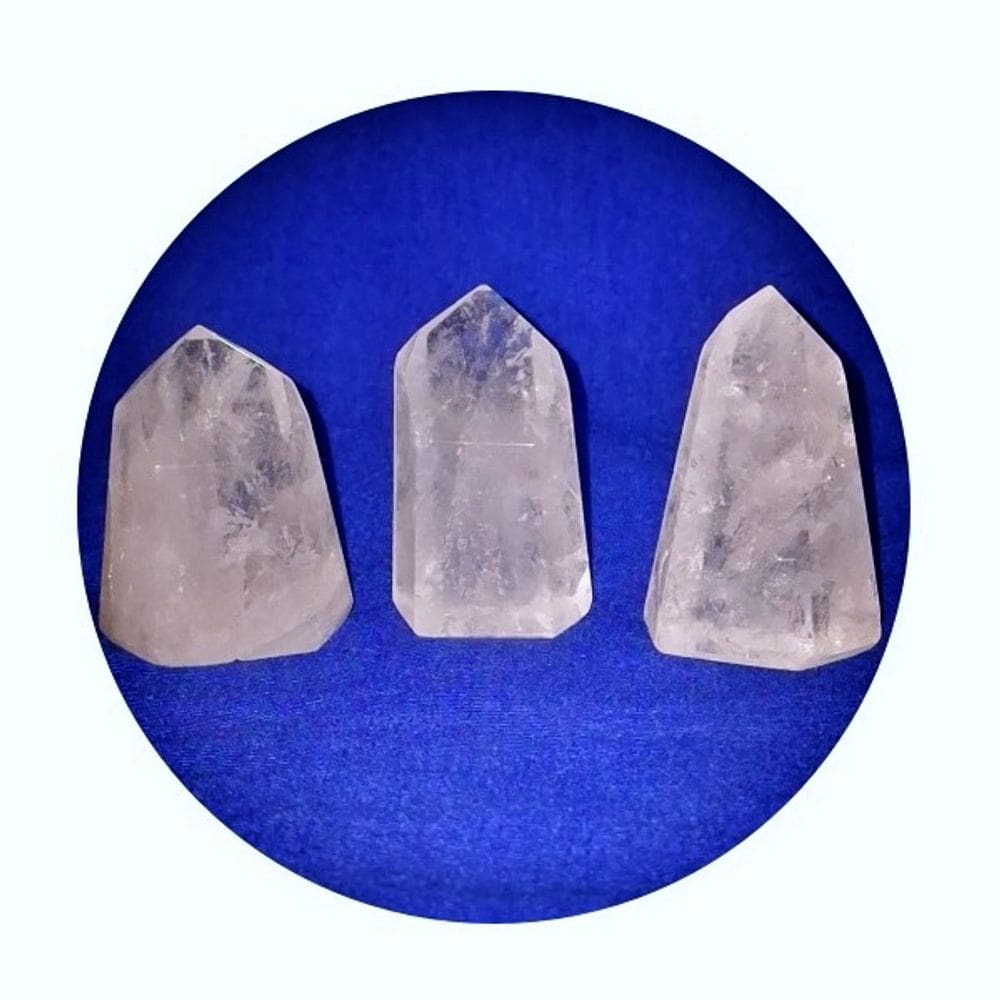 Kit 3 Mini Cristal Lemuriano Comum Gerador Sextavado 4 a 6cm