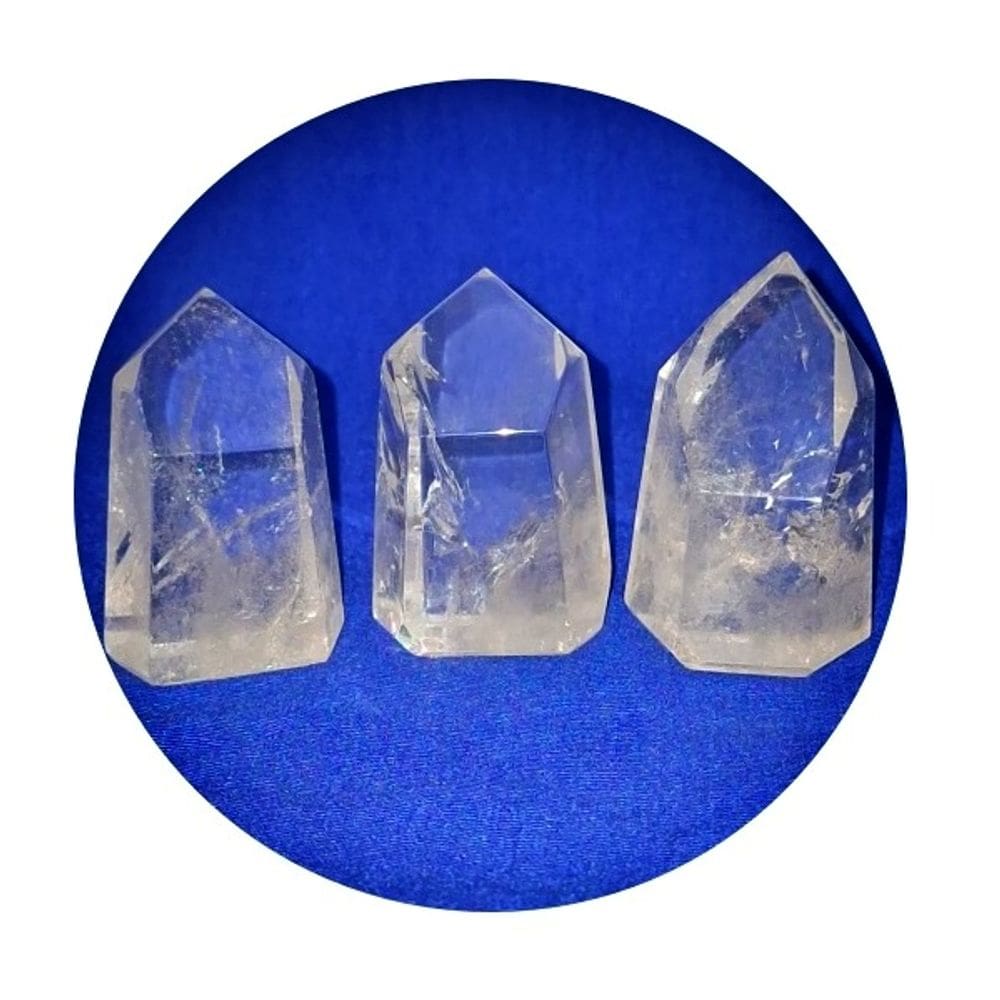 Kit 3 Mini Cristal Lemuriano Extra Gerador Sextavado 4 a 6cm
