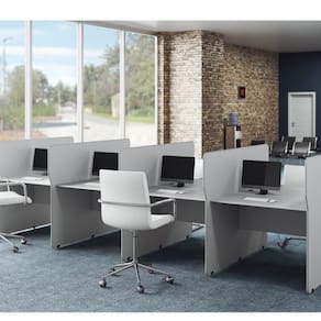 Conjunto Sala de atendimento com 4 Eatação de Atendimento Cinza