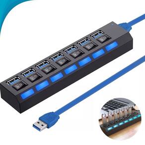 Adaptador Usb 7 Portas Para Notebook E Hd