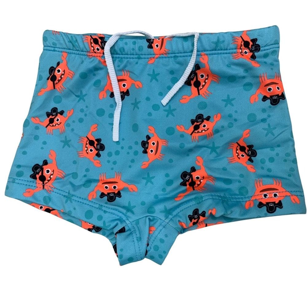 Sunga Infantil Natação Nadar Praia Mar Piscina Siri Carangueijo Proteção UV Solar