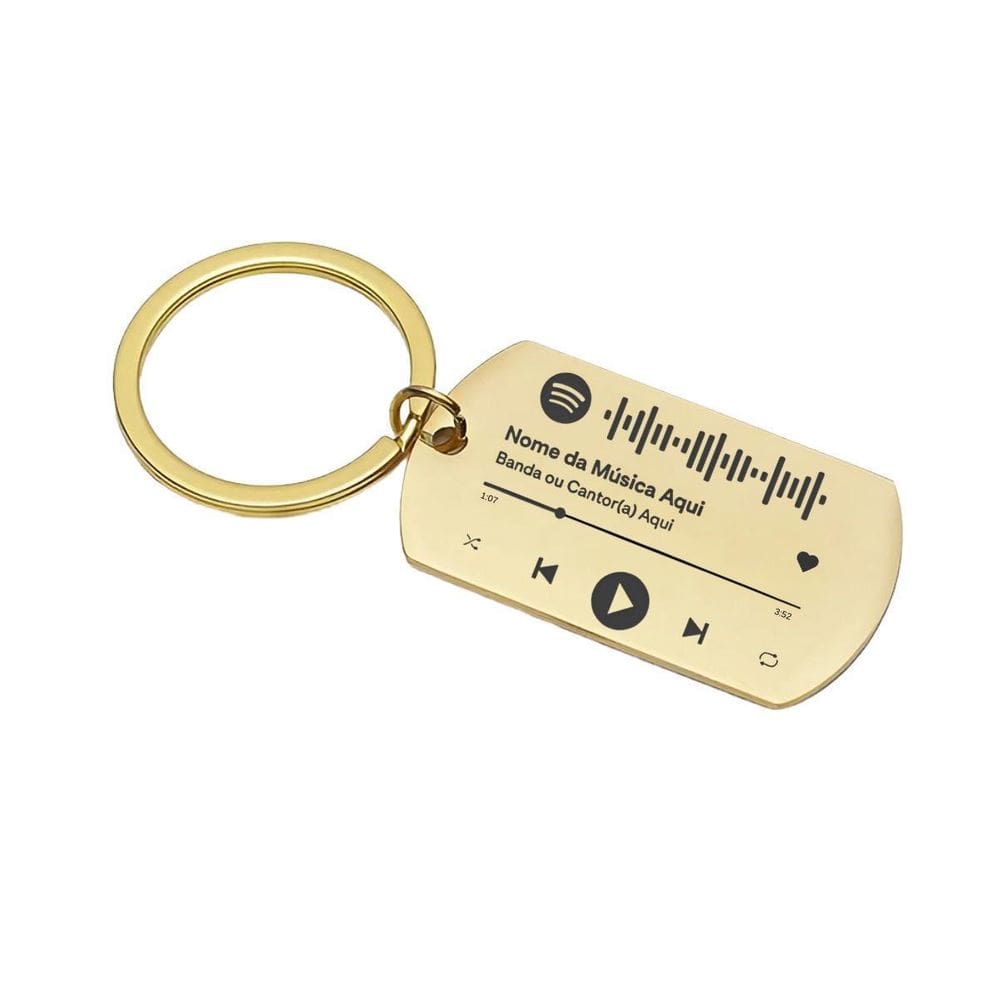 Chaveiro Pingente Spotify Aço Inoxidável - Luxo