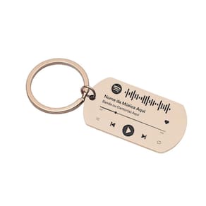 Chaveiro Spotify Presente Aço Inox - Luxo
