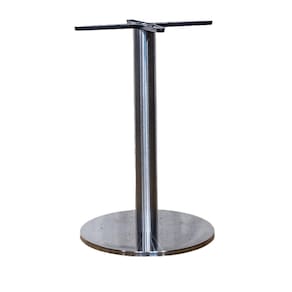 Base de Mesa de Jantar Redonda Pisa Beta Fratini 72 cm (altura) em Aço Inox com Disco Redondo