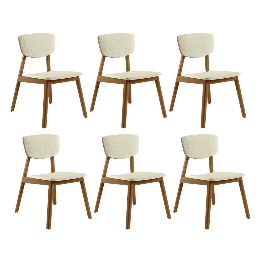 Kit 06 Cadeiras De Jantar Bruna C03 Cor Caramelo