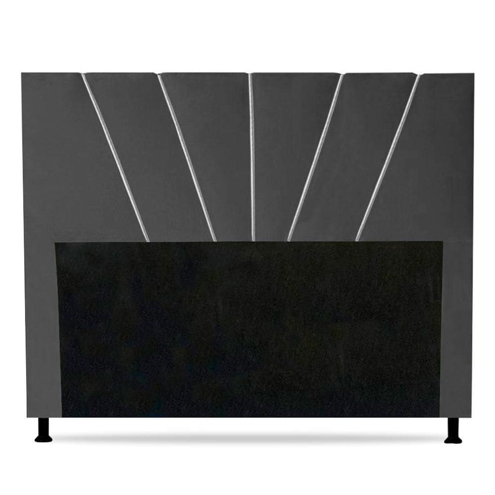 Cabeceira Cama Box Casal Queen Size Dallas 160Cm Cinza