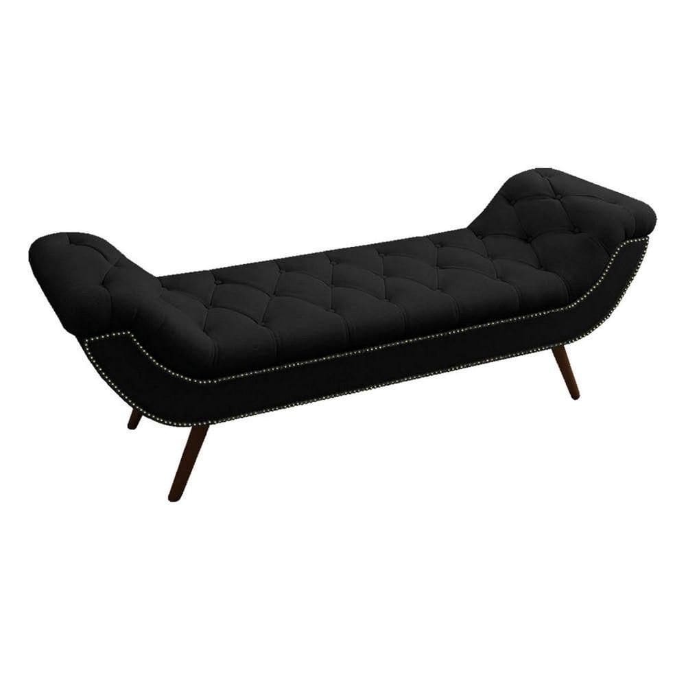 Recamier Divã Odessa P04 195 Cm Suede Preto Tca 944