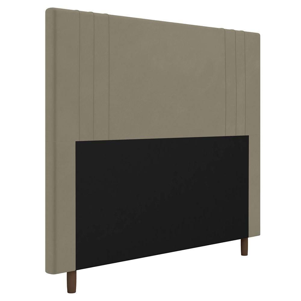 Cabeceira Cama Box Casal Ferrara 140cm Suede Bege