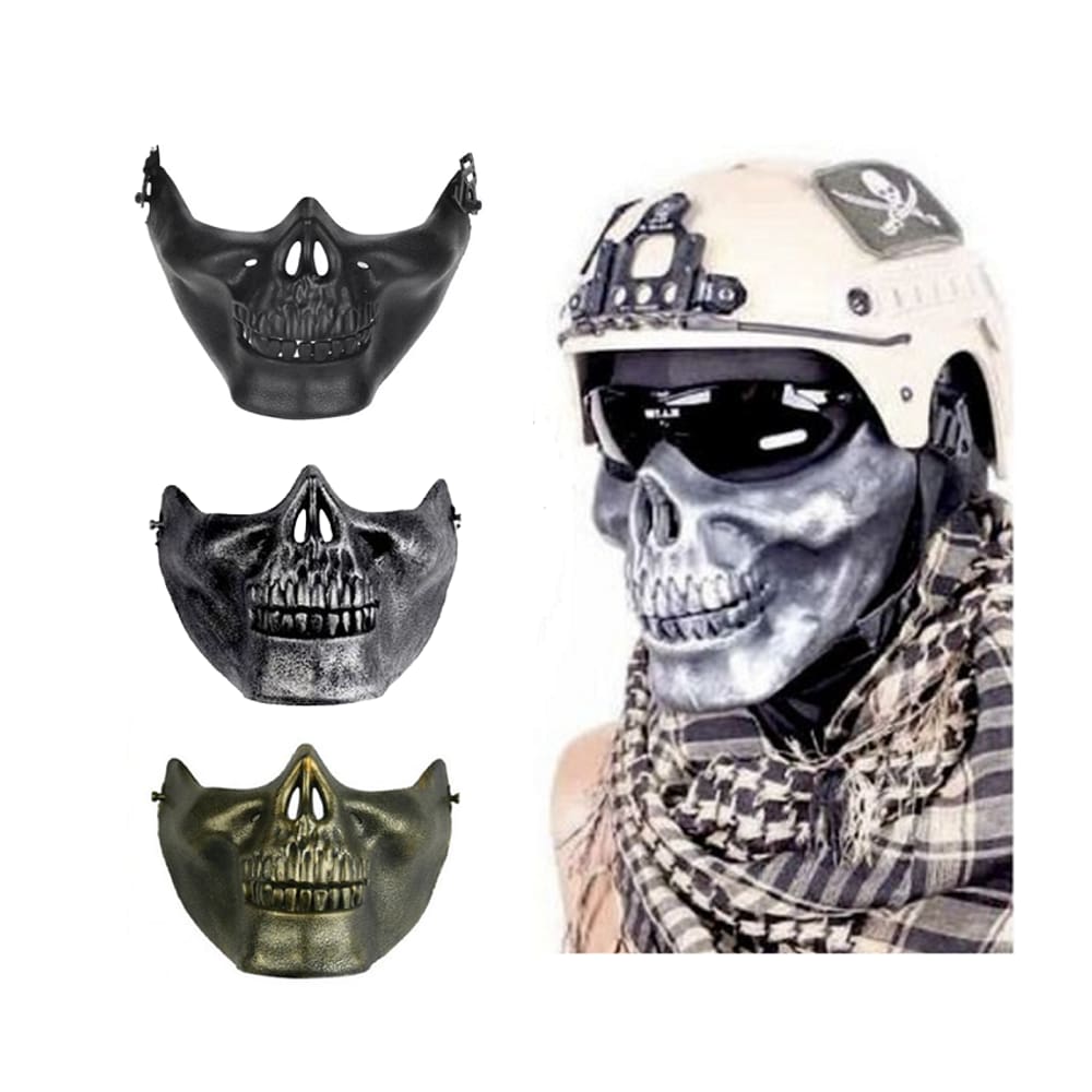 Máscara Caveira Skull Meia Face Festas
