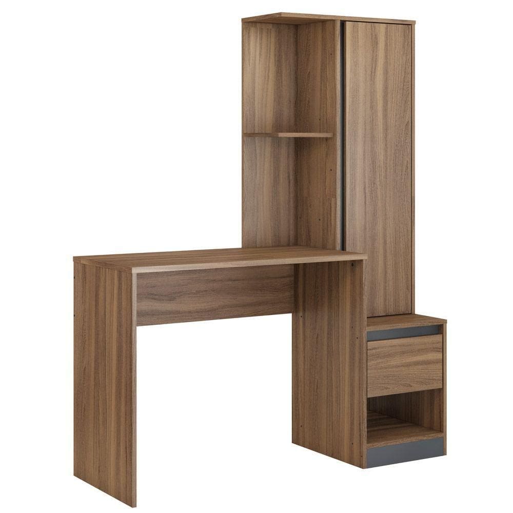 Escrivaninha Com Armário 1 Porta 1 Gaveta Amendola/grafito