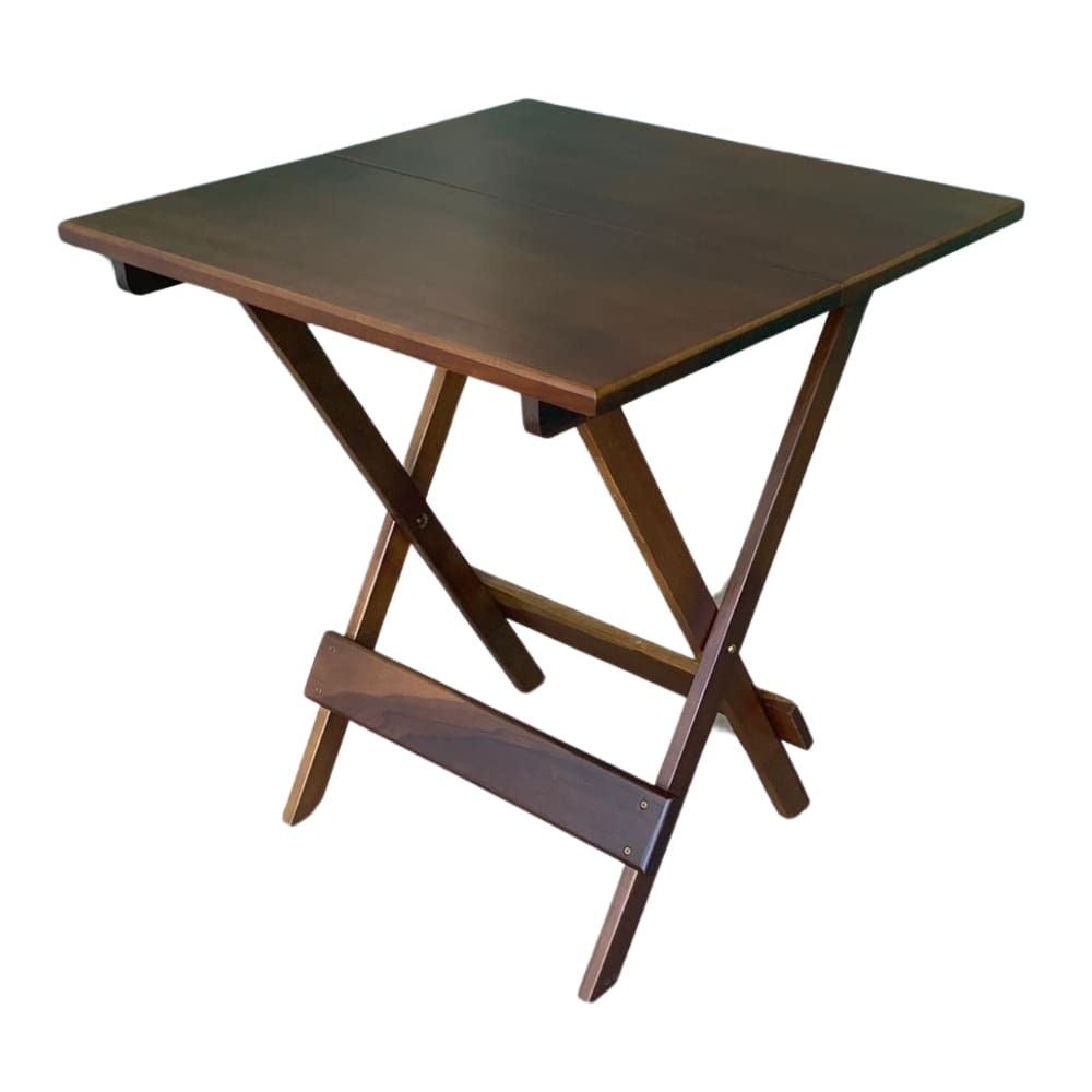 MESA DOBRÁVEL 70x70 MADEIRA MACIÇA - IMBUIA