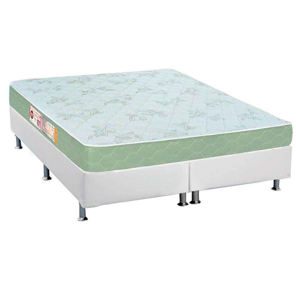 Cama Box King: Colchão Espuma Castor D33 Sleep Max + Base CRC Courano White(193x203)