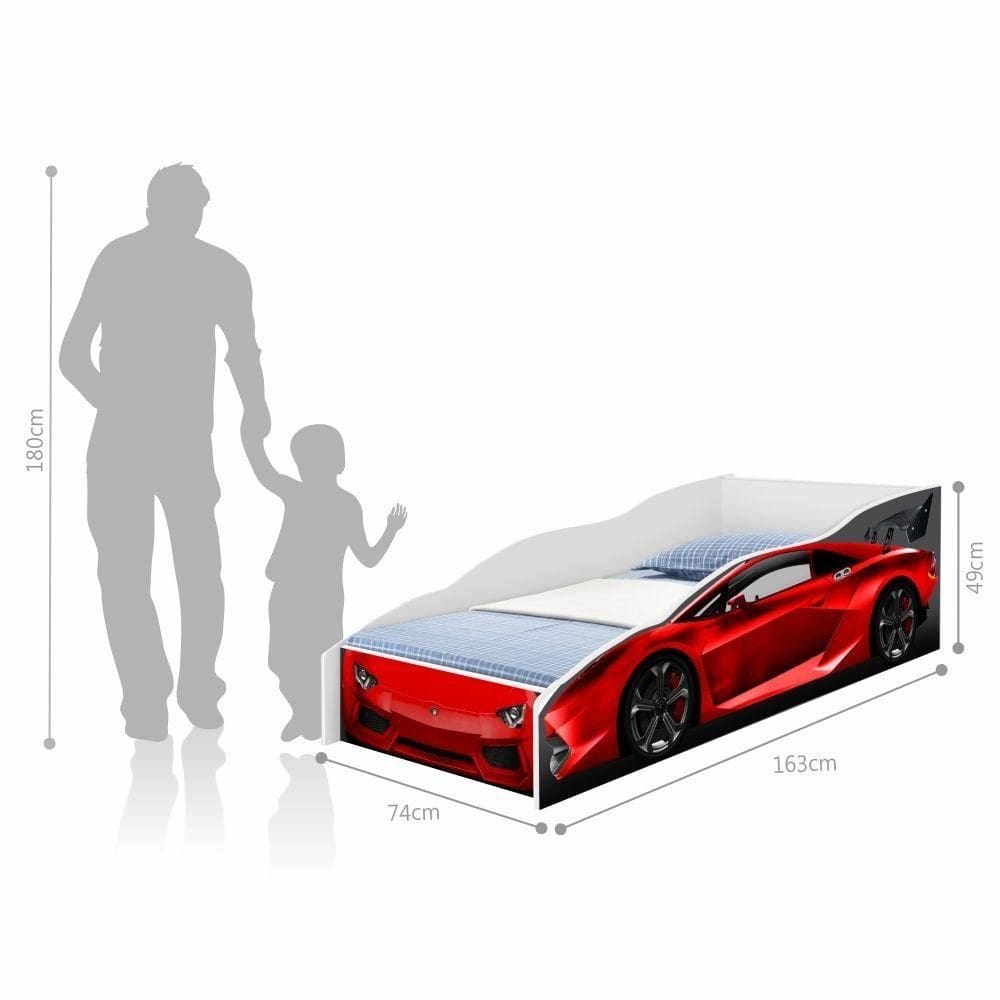 Mini Cama Carro Vermelho Com Colchão