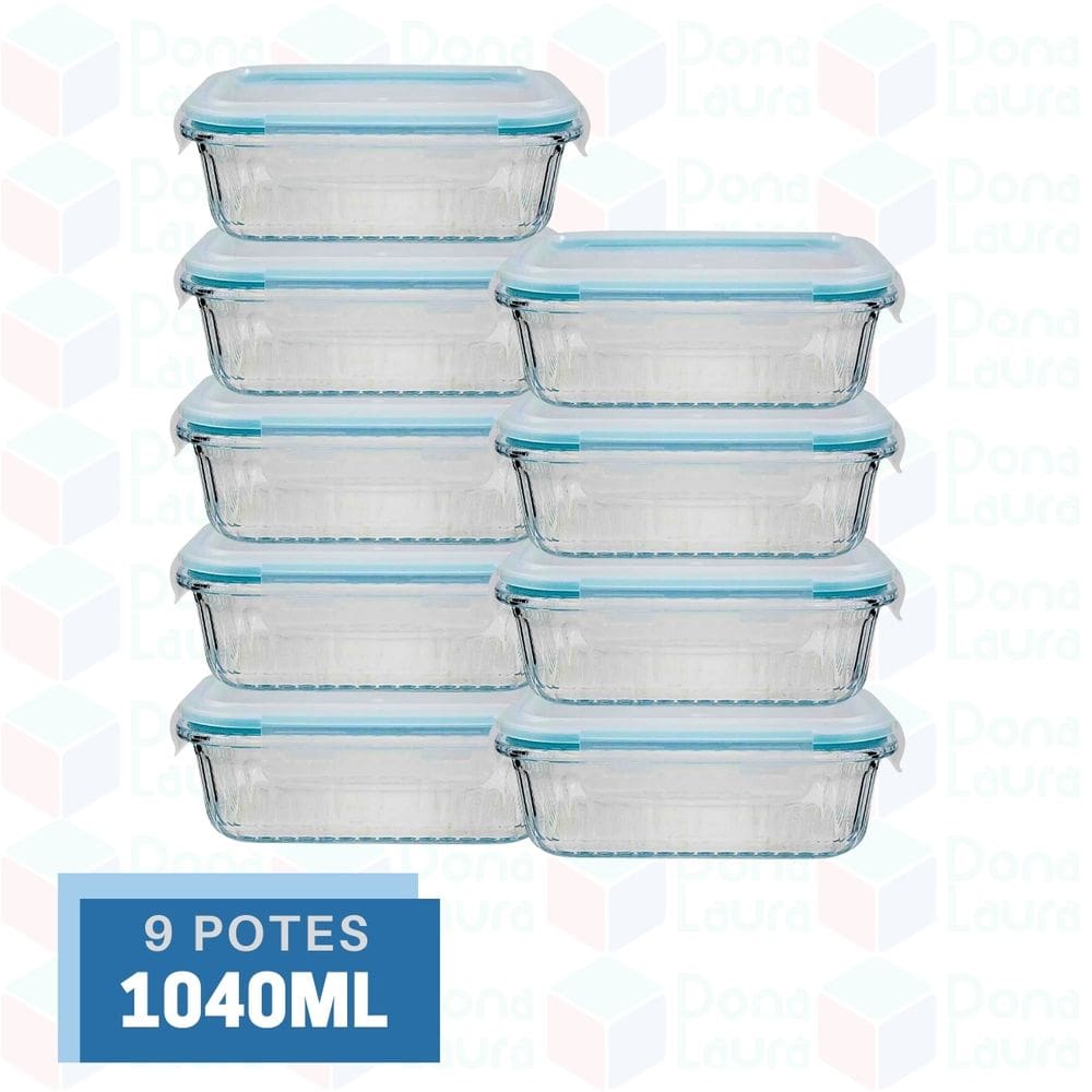 Pote Canelado 1040ml Airfryer Microondas Freezer Fitness 9Un