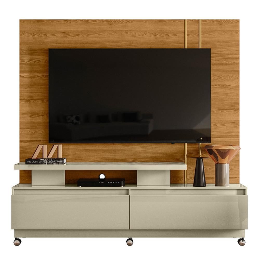Estante Home Theater New Apolo para TV até 75” com Rodízios - Madetec